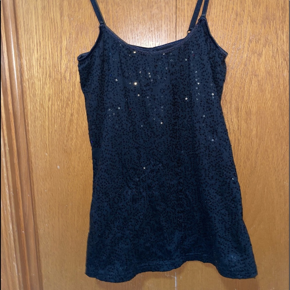 womens large black glitter tank top.